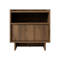 NACHTTISCH Yasumi S50 - Nussbaumfarben/Schwarz, Holzwerkstoff/Kunststoff (50/51/39cm) - MIRJAN24