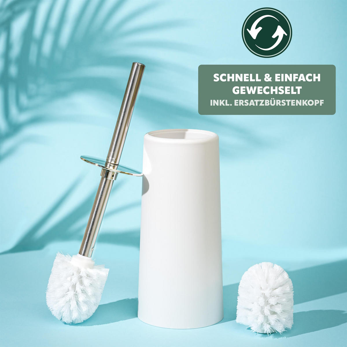 WC-BÜRSTE, weiß, Kunststoff - Weiß, Kunststoff (10/34.5/10cm) - bremermann