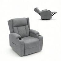 RELAXSESSEL in Grau 94,5x87x103,5 cm mit verstellbarer Rückenlehne, Fußstütze und 360°-Drehfunktion - Grau, Textil (87/103.5/94.5cm) - IVMEU