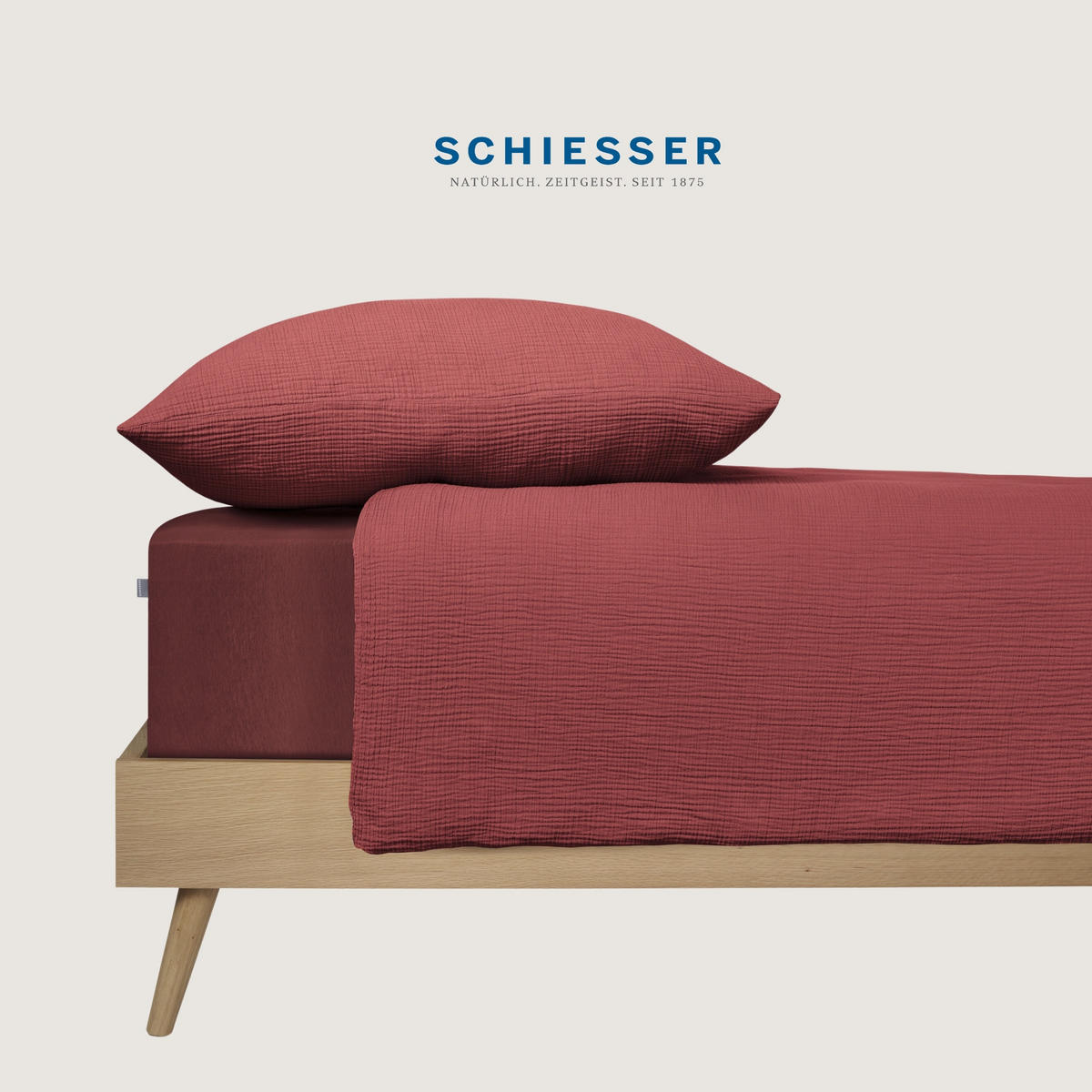 BETTWÄSCHESET Molly - Musselin - 2-teilig - 135 x 200 cm - Rosenholz - Rotbraun, Textil (135/200cm) - SCHIESSER