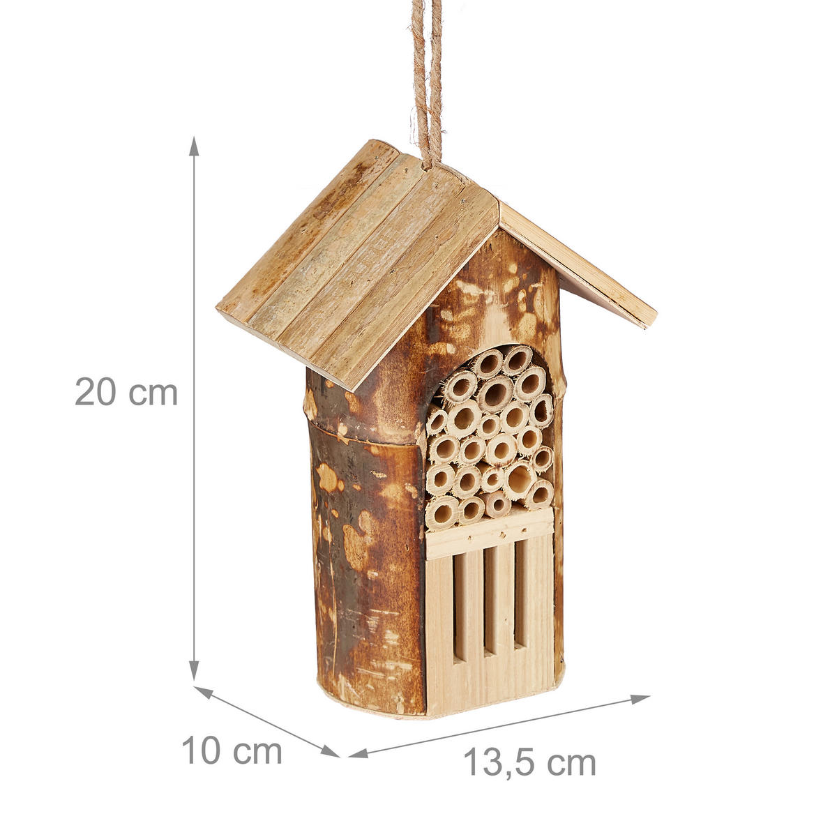 INSEKTENHOTEL - Hellbraun, Holz (13.5/20/10cm) - Relaxdays