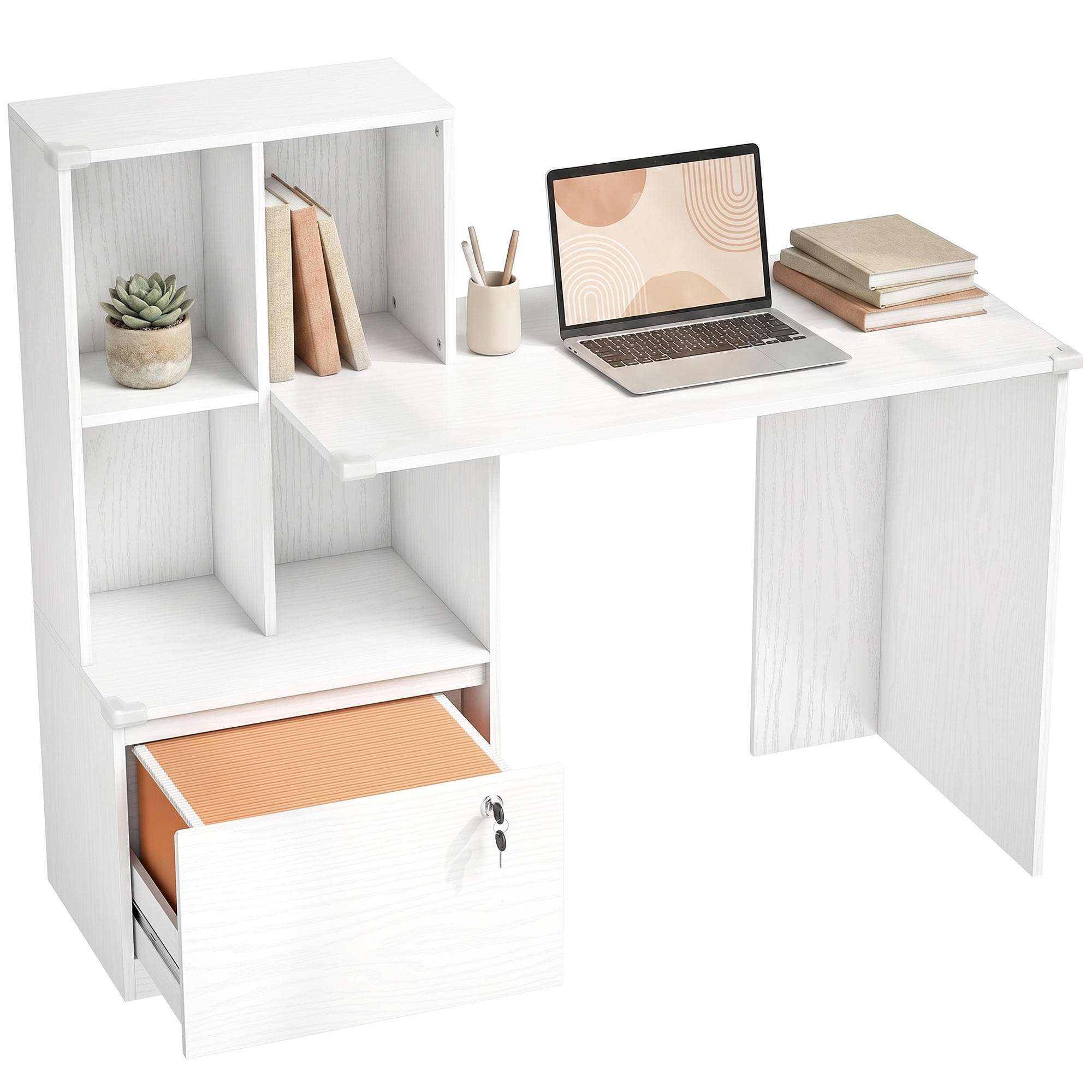 BÜROTISCH Weiß 1 Stück - Weiß, Holzwerkstoff (50/126/109cm) - GiPP