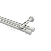 INNENLAUF-GARDINENSTANGEN-SET Siteno Santo 480 cm (geteilt in 3 x 160 cm), 2-läufig, 20 mm Ø Weiß - Weiß, Metall (480cm) - INTERDECO