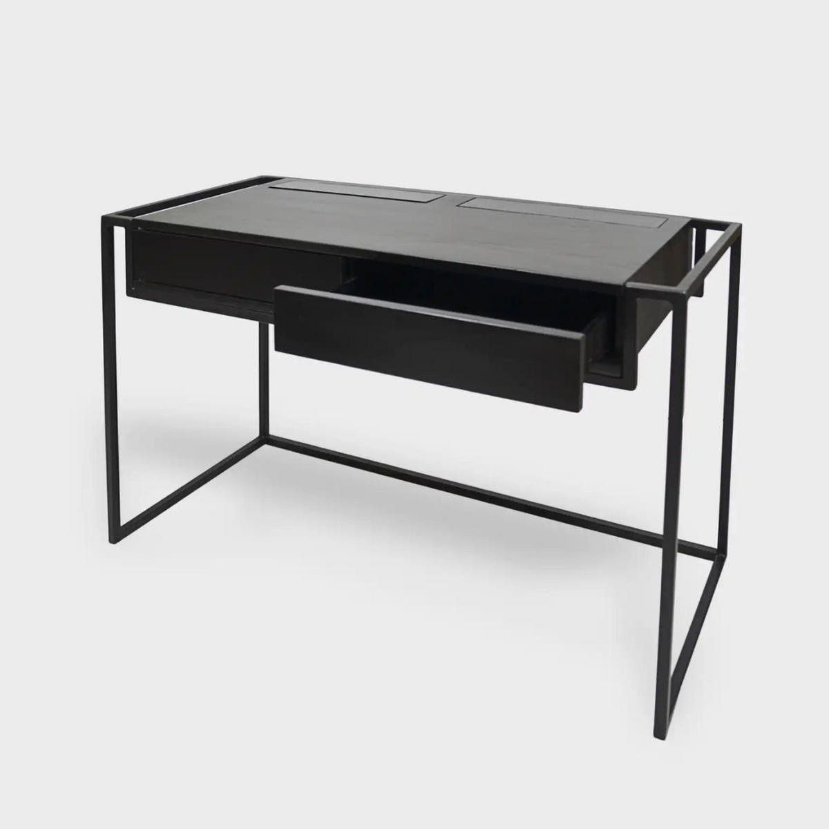 SCHREIBTISCH/KONSOLENTISCH in Loft Stil mit Schubladen aus Holz und Metall BRAN - Eichefarben, Holz (50/120/75cm) - Rawood Furniture