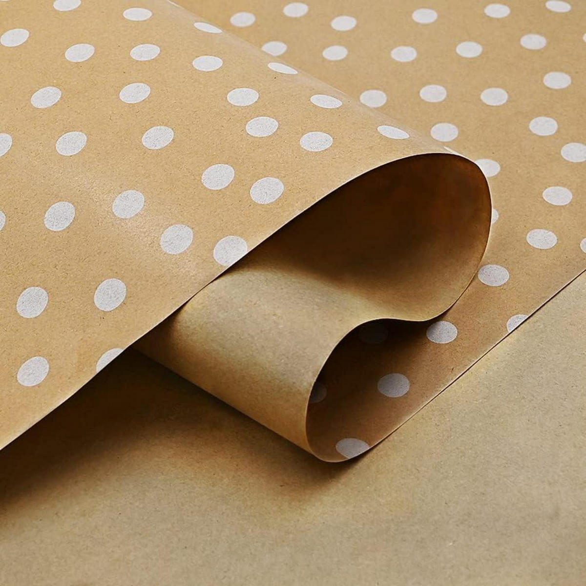 GESCHENKPAPIER Kraftpapier mit Punkten 43 cm x 15 m - Braun, Papier (43/0.1/1500cm)