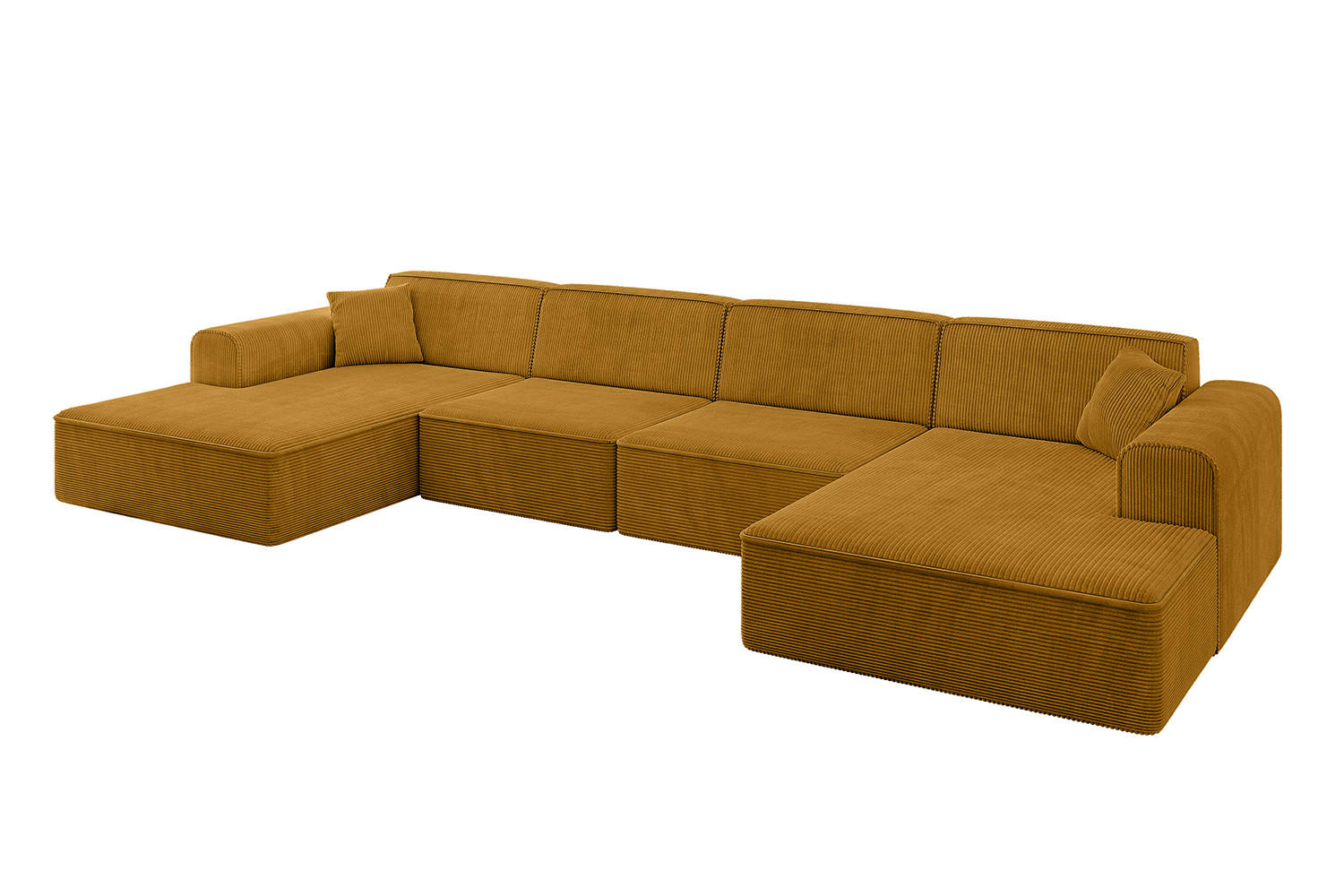 WOHNLANDSCHAFT IREA-U2-v3 - 382x165x76 cm Senfgelb - Currygelb, Holzwerkstoff/Textil (382/76/165cm) - ALTDECOR