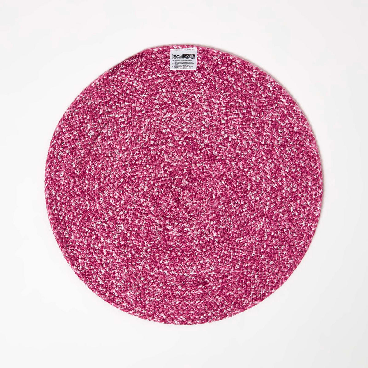 TISCHSET pink im 4er-Set, Platzsets rund geflochten, 40 cm - Pink, Textil (40/40cm) - Homescapes