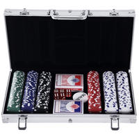 POKERKASETTE DE-18657 300 Jetons, 2 Kartendecks Aluminium - Silberfarben, Metall (205/38cm) - ComfortXL