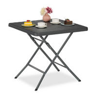 GARTENTISCH - Grau, Kunststoff/Metall (78/78/74cm) - Relaxdays