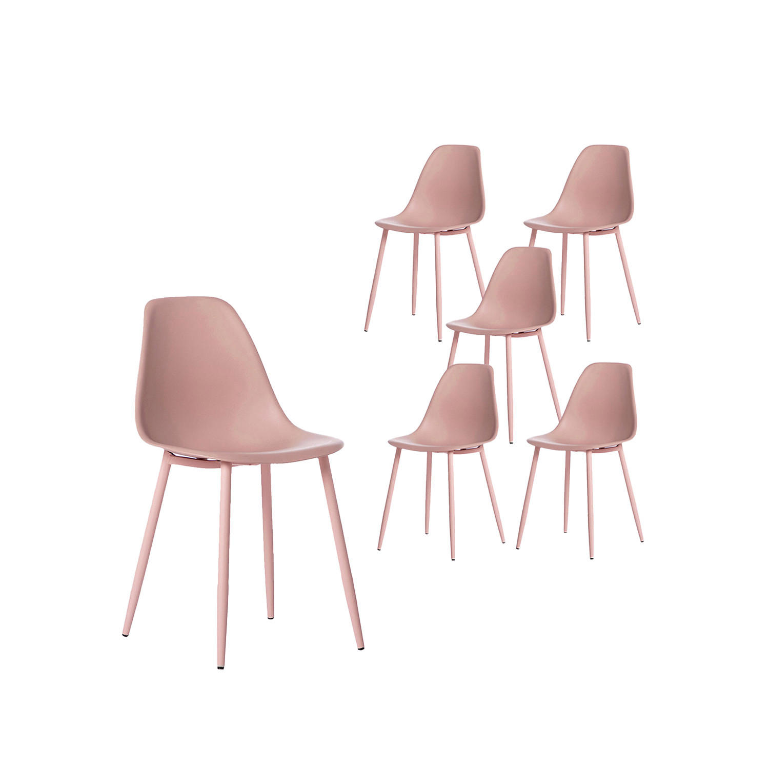 GARTENSTUHL Nina Rosa 45 cm x 80 cm 6er-Set - Pink, Kunststoff (45/80/53cm) - Klast Home