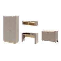 JUGENDZIMMER-SET SOVI D 4-teilig in Porcini / Eiche Mavelie - Eichefarben/Braun, Holzwerkstoff (360/201/52cm) - Deine Möbel 24
