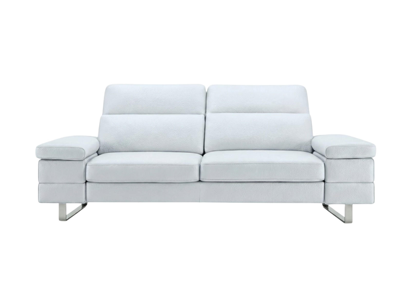 3-SITZER Sofa Virage Echtleder Weiß - Weiß, Leder/Metall (212/75/109cm)