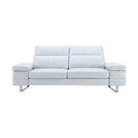 3-SITZER Sofa Virage Echtleder Weiß - Weiß, Leder/Metall (212/75/109cm)