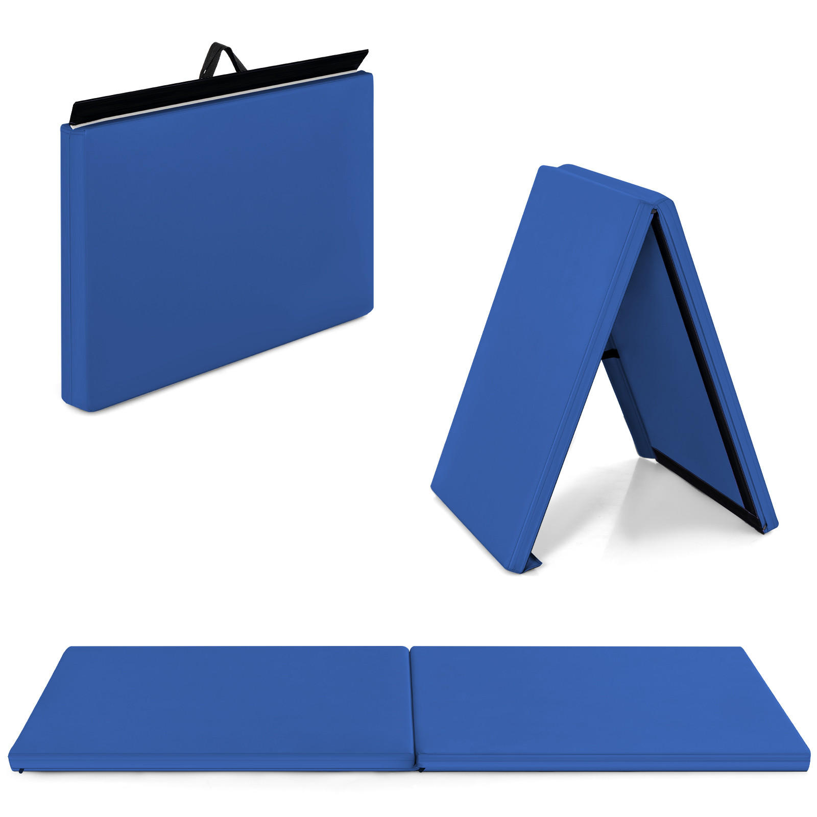SPORTMATTE Blau - Blau, Leder (60/180cm) - COSTWAY