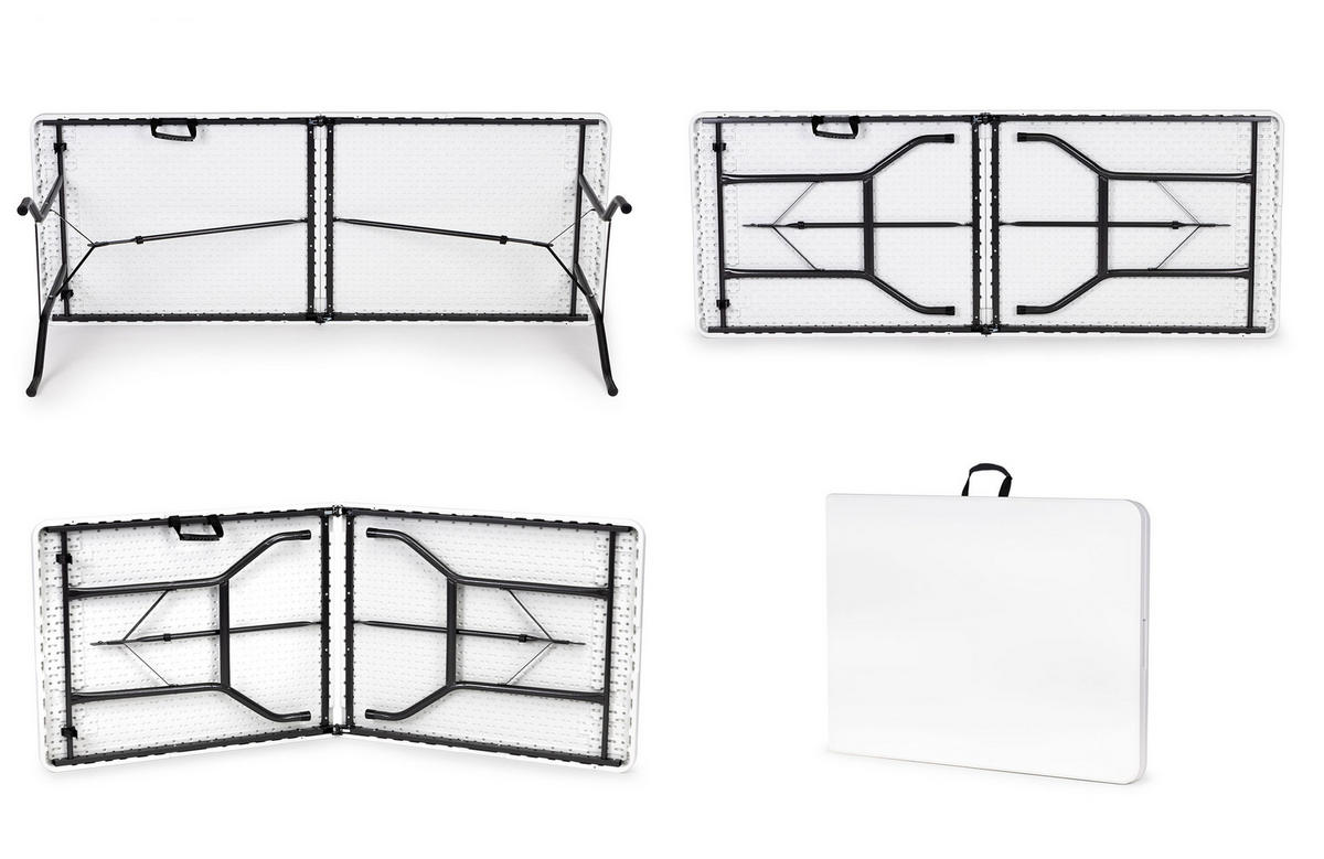 GARTENTISCH klappbar 180 x 75 cm - Weiß, Kunststoff (180/75/74cm) - Mat-Haus