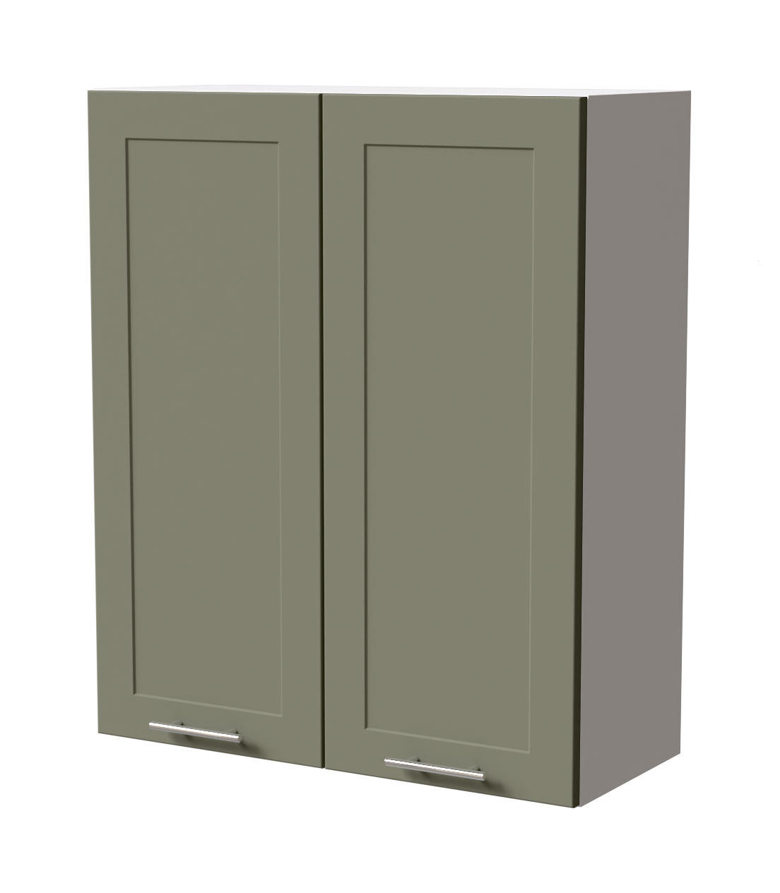 HÄNGESCHRANK Oslo W4/80 Weiß / Reed Green Matt 80 / 32,5 / 96cm - Weiß/Grün, Holz/Holzwerkstoff (80/96/32.5cm) - Feldmann-Wohnen