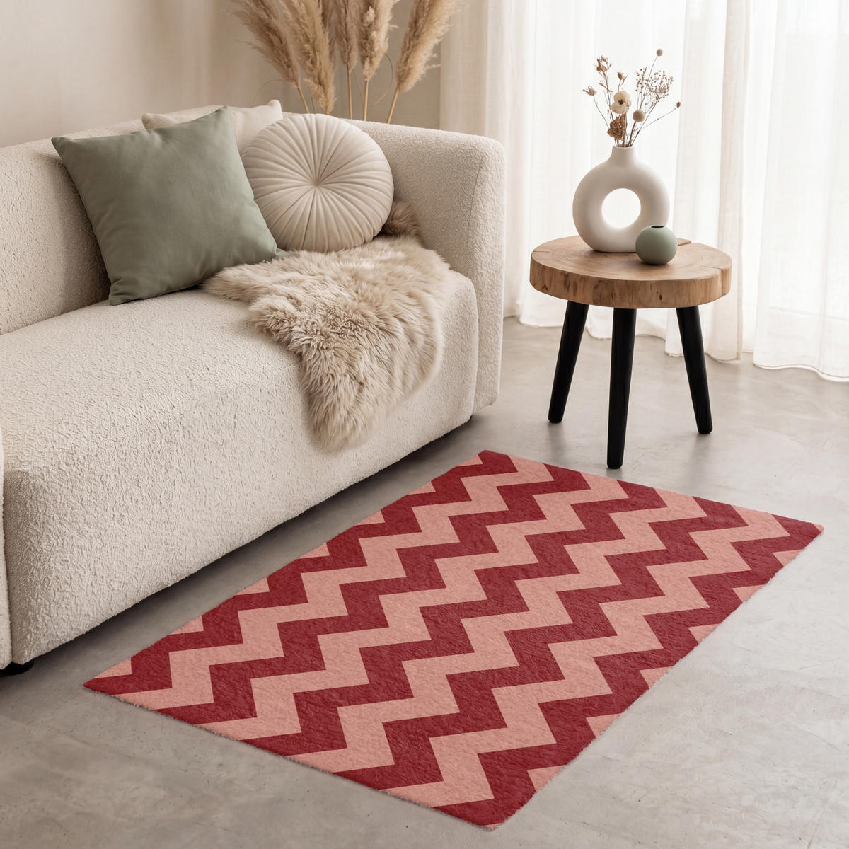 KOBERCE - Cikcak - Pruhy - Vzor - Červená - 80x120 cm - červená, textil/plast (80/0.4cm) - OnlyWow