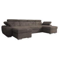 WOHNLANDSCHAFT Plaza U - Silberfarben/Braun, Holz/Kunststoff (323/85/170cm) - MIRJAN24