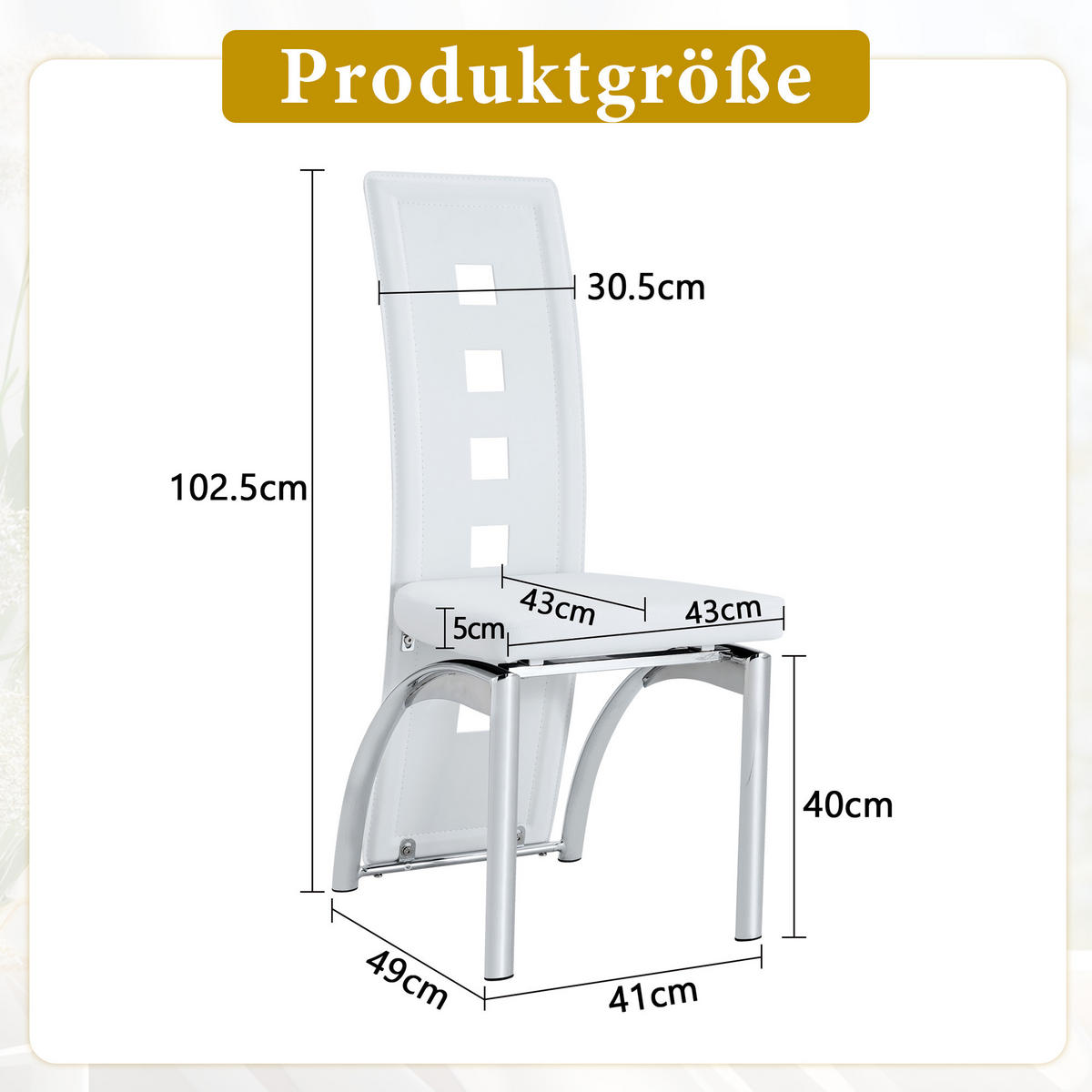 STUHL mit LED modernes Design Mehrfarbig 49x43x102.5 cm Leder 2er-Set - Multicolor, Leder (49/102.5/43cm) - SONNENH