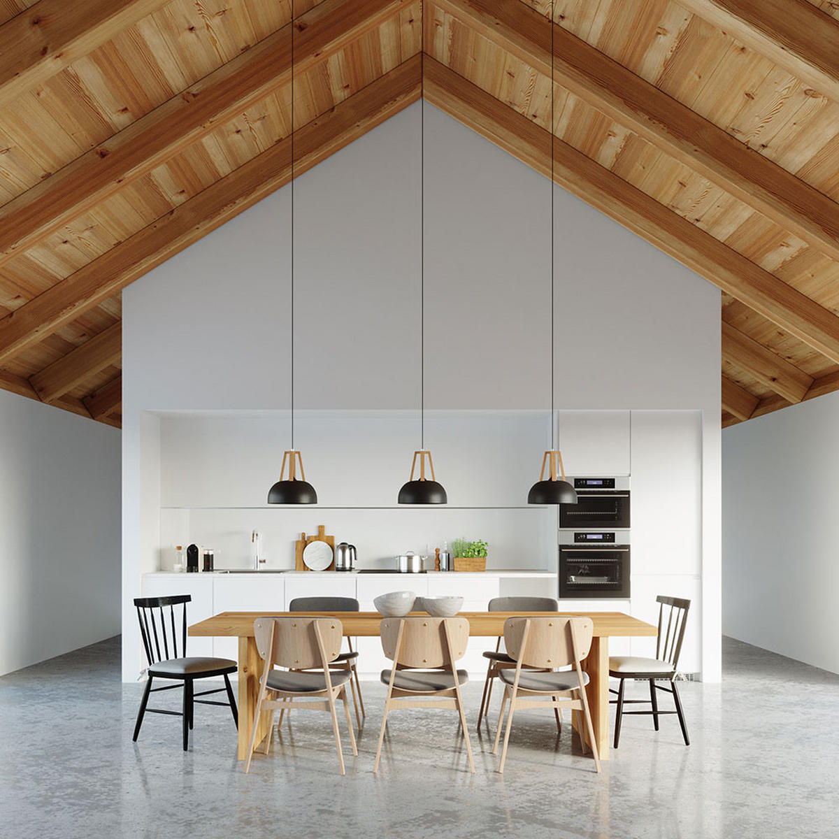 HÄNGELEUCHTE Stahl Schwarz Holz Natur - Schwarz, Holz (30/30/100cm)