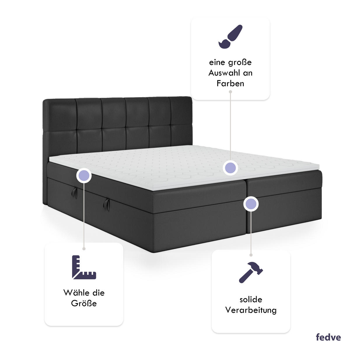 BOXBETT Mokpo 140x200 cm, Schwarz - Robinienfarben, Textil (140/200cm) - Fedve