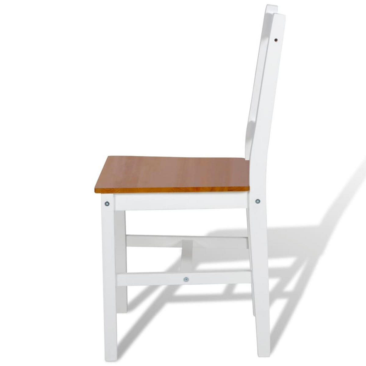STUHL-SET 4Stk. 41.4*85.5*45.5 - Weiß/Kieferfarben, Holz (41.4/85.5/45.5cm) - ZMH