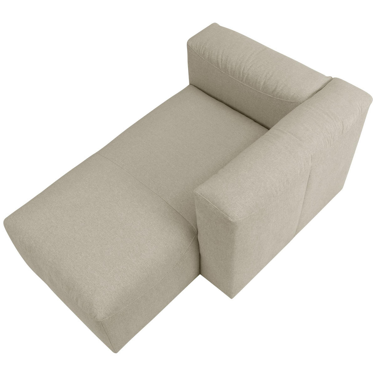 LONGCHAIR Armlehne rechts Kattrina Flachgewebe creme - Creme, Kunststoff (160/73/100cm) - 58aufmkessel