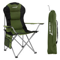 KEMPINGOVÁ ŽIDLE khaki - zelená barva, kov (95/110/56cm) - Hauki
