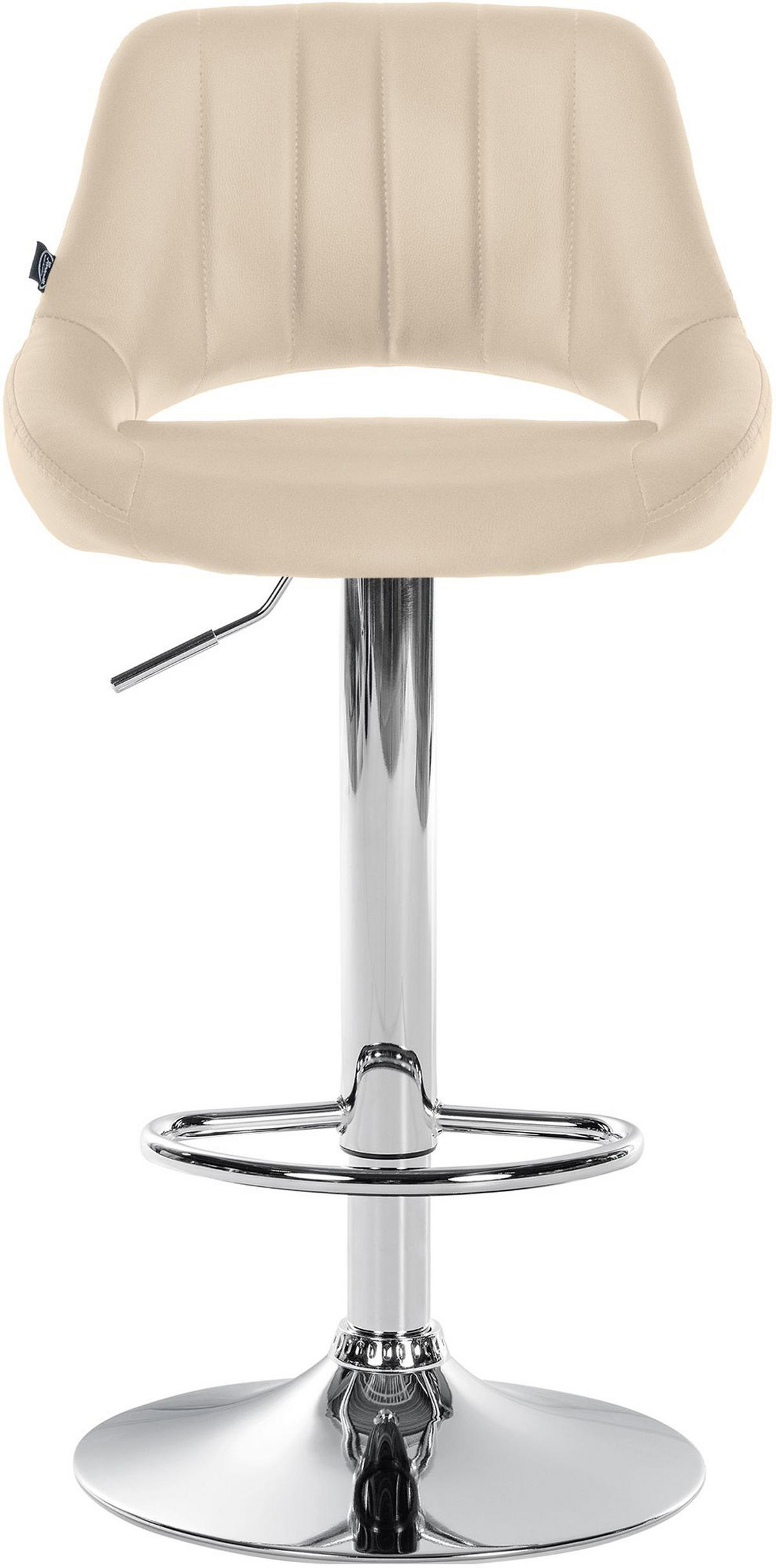 BARHOCKER Milos Kunstleder chrom creme - Chromfarben/Naturfarben, Kunststoff/Metall (47/106/48cm) - TPFLiving