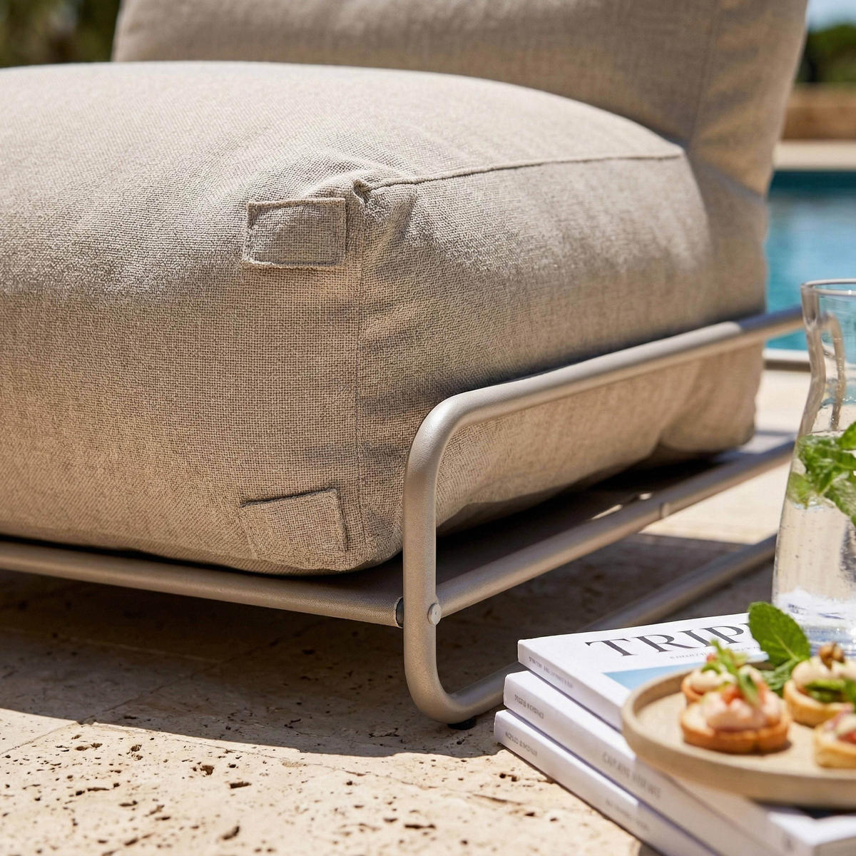 LOUNGESESSEL, Beige - Beige, Textil (97/77/97cm) - Oviala