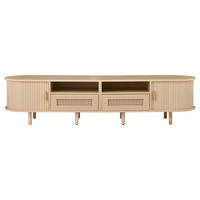 TV-SCHRANK 170/40/40 cm Holzfarbe mit 2 Rattan-Schubladen und 2 Türen - Eichefarben, Holz/Holzwerkstoff (170/40/40cm) - Oxeza