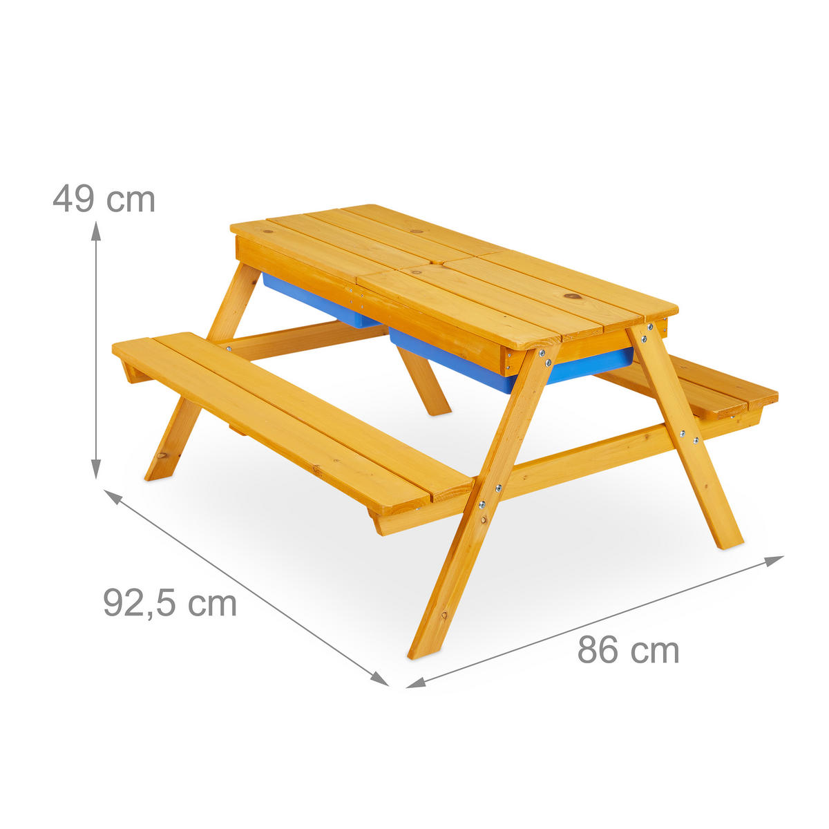 SITZGRUPPE Natur Holz Kinder mit Sonnenschirm - Hellbraun, Holz/Kunststoff - Relaxdays