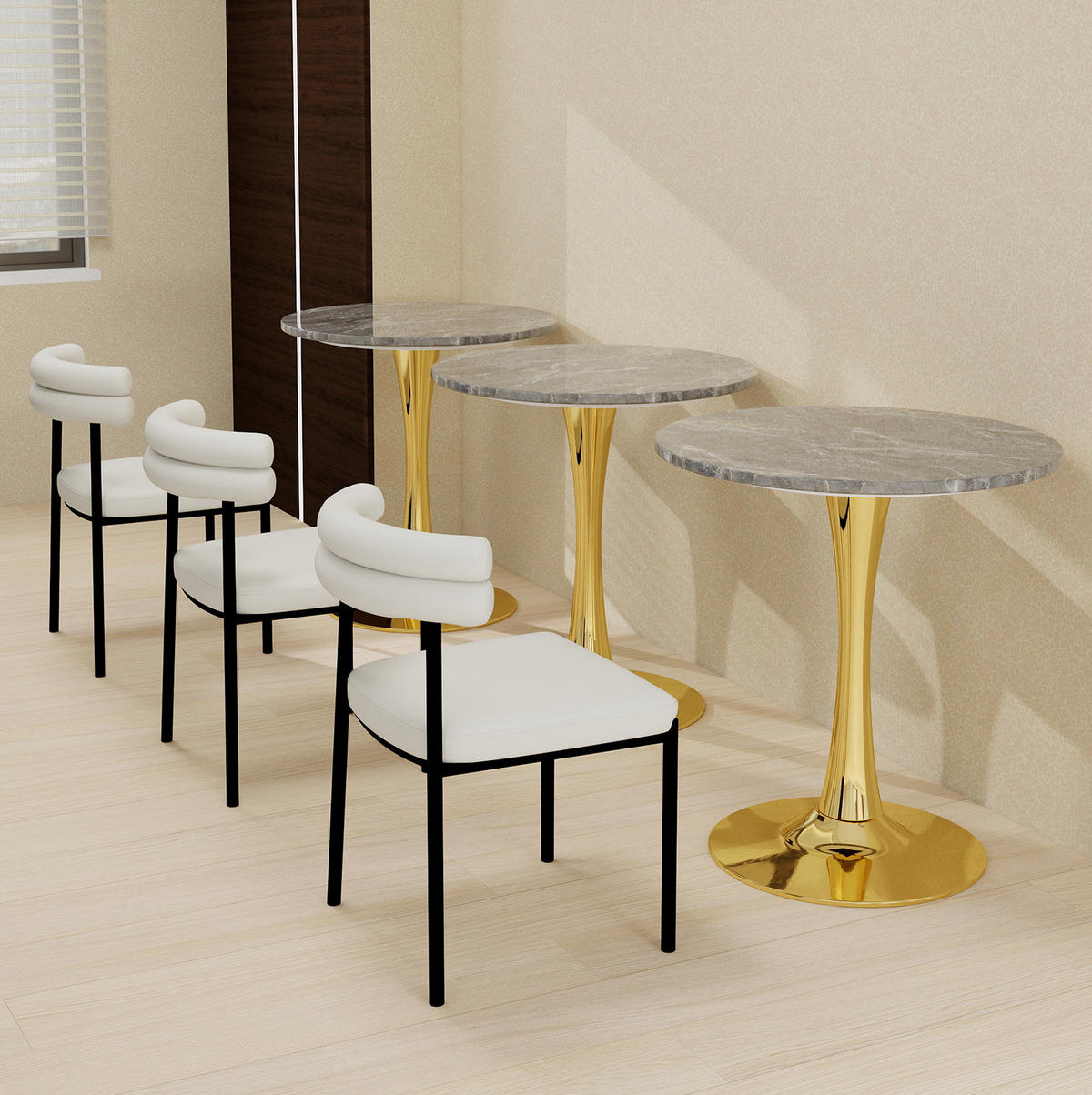 COUCHTISCH 70/70/72 cm Gold aus Kunstmarmor im minimalistischen Design - Goldfarben, Stein (70/70/72cm) - OKMYHOME