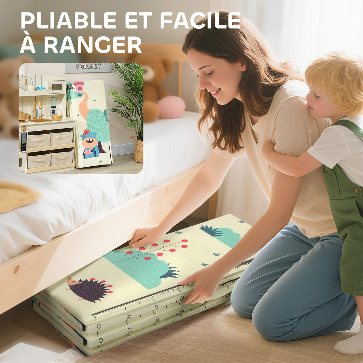 SPIELMATTE DE-18927 196x176 cm, faltbar, doppelseitig Bunt - Multicolor, Kunststoff (176/196cm) - ComfortXL