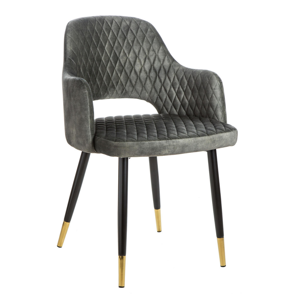 STUHL PARIS Samt Grün - Grün, Textil (56/81/57cm) - riess-ambiente