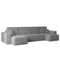 ECKSOFA Mit Schlaffunktion Und Bettkasten U-form BEST stoff Abriamo Grau - Grau, Holz (98/312cm) - Kaiser Möbel