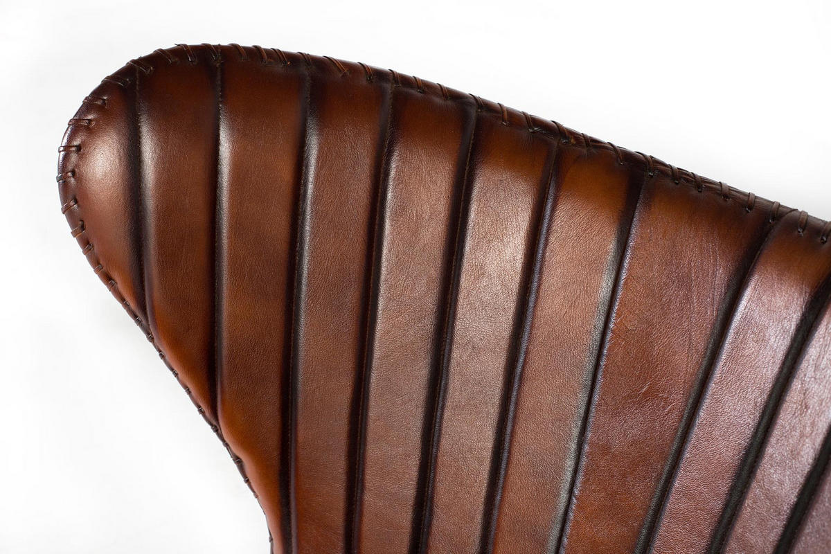 SESSEL aus Leder und Metall - Braun, Fell (83/100/77cm) - Giner y Colomer