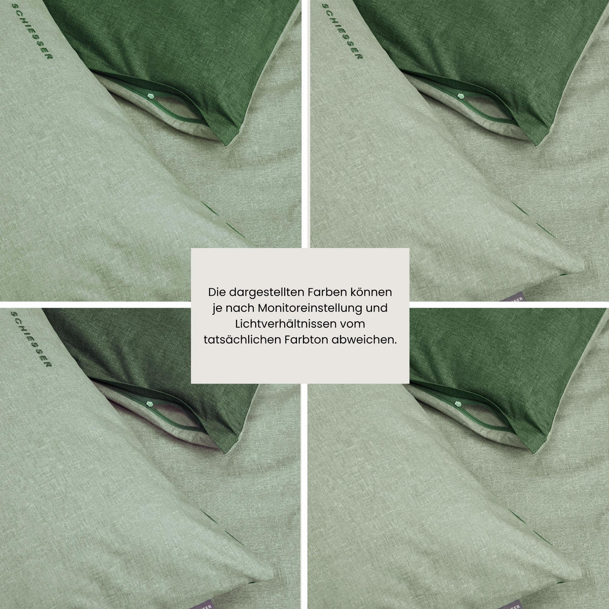 BETTWÄSCHESET Doubleface Renforcé 2-teilig 135x200 cm Grün - Grün, Textil (135/200cm) - SCHIESSER