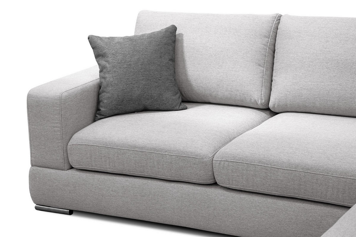 ECKSOFA OTTO 4-Sitzer, hellgrau - Hellgrau, Holzwerkstoff/Textil (279/159cm) - Courtois Laville