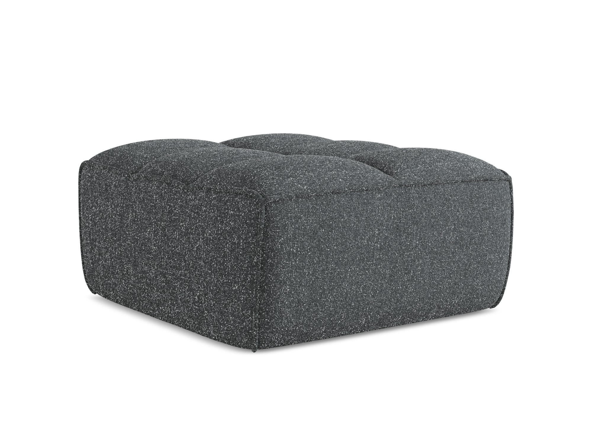 POUF Strukturstoff Stoff Grau - Schwarz/Graphitfarben, Kunststoff/Textil (80/43/93cm) - Makamii
