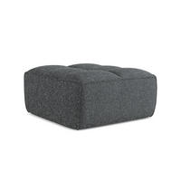 POUF Strukturstoff Stoff Grau - Schwarz/Graphitfarben, Kunststoff/Textil (80/43/93cm) - Makamii