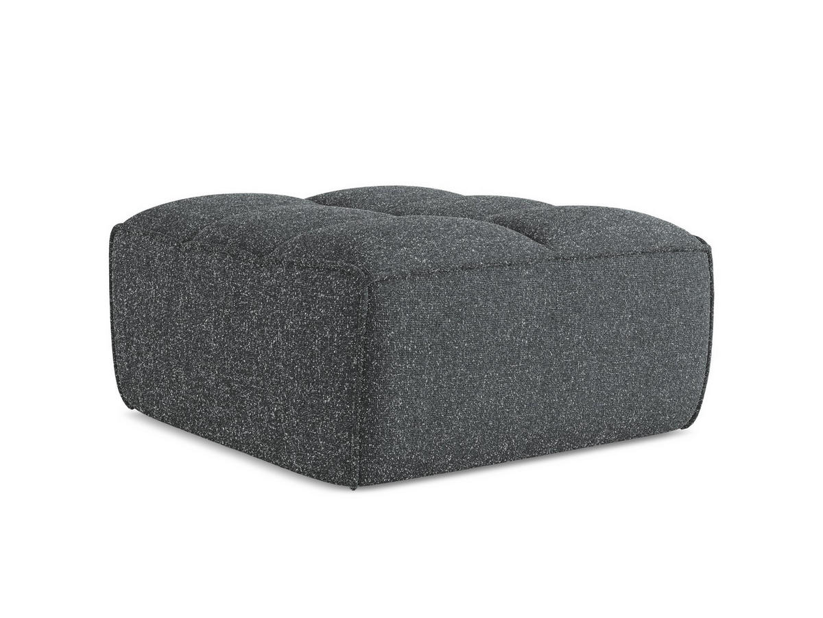POUF Strukturstoff Stoff Grau - Schwarz/Graphitfarben, Kunststoff/Textil (80/43/93cm) - Makamii