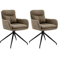 ESSZIMMERSTUHL 2er Set Stoff Braun - Braun, Textil/Metall (57/83/62cm) - CLP