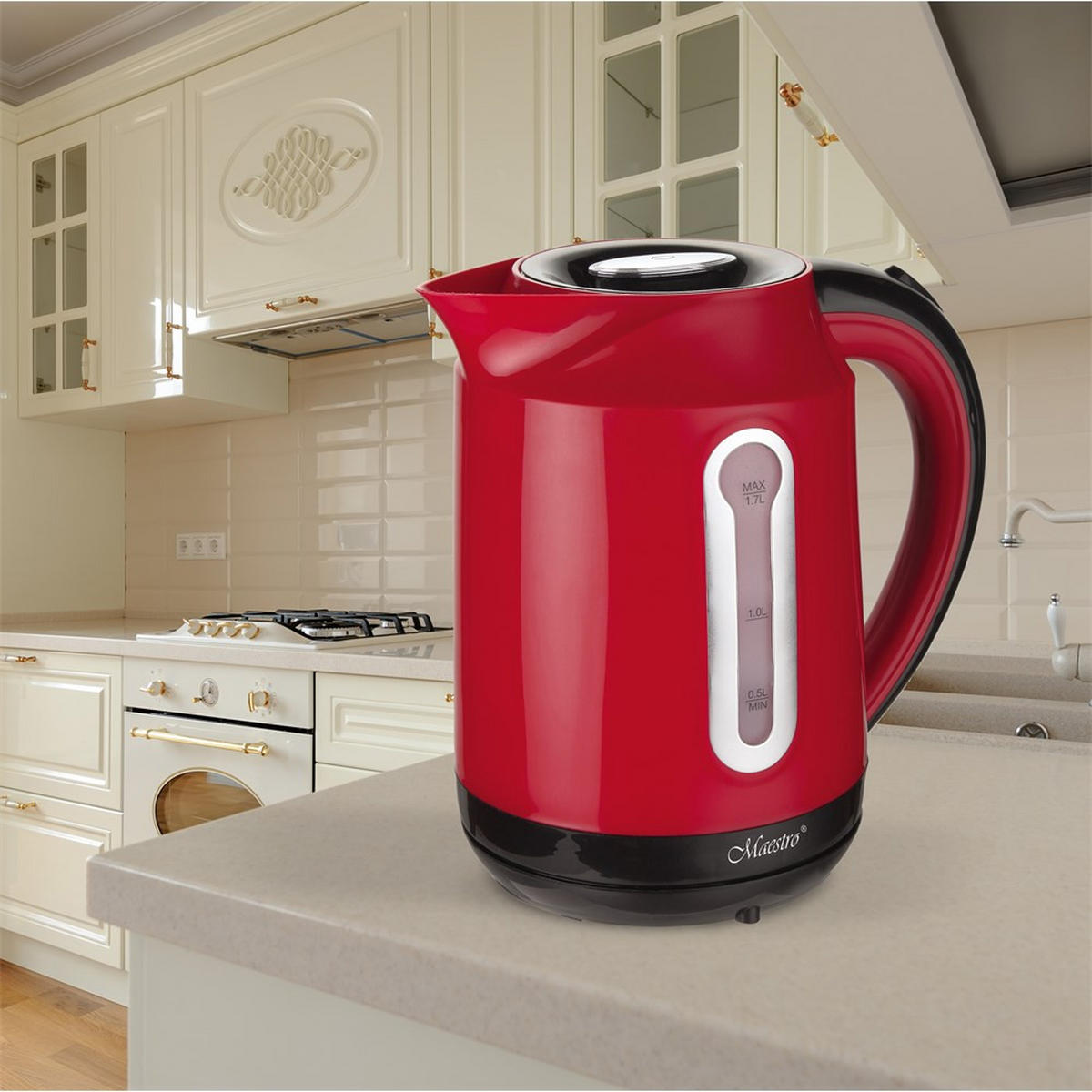 WASSERKOCHER ELEKTRISCH Rot 15/15/21 cm MR041RED - Rot, Metall (15/21/15cm) - Maestro 