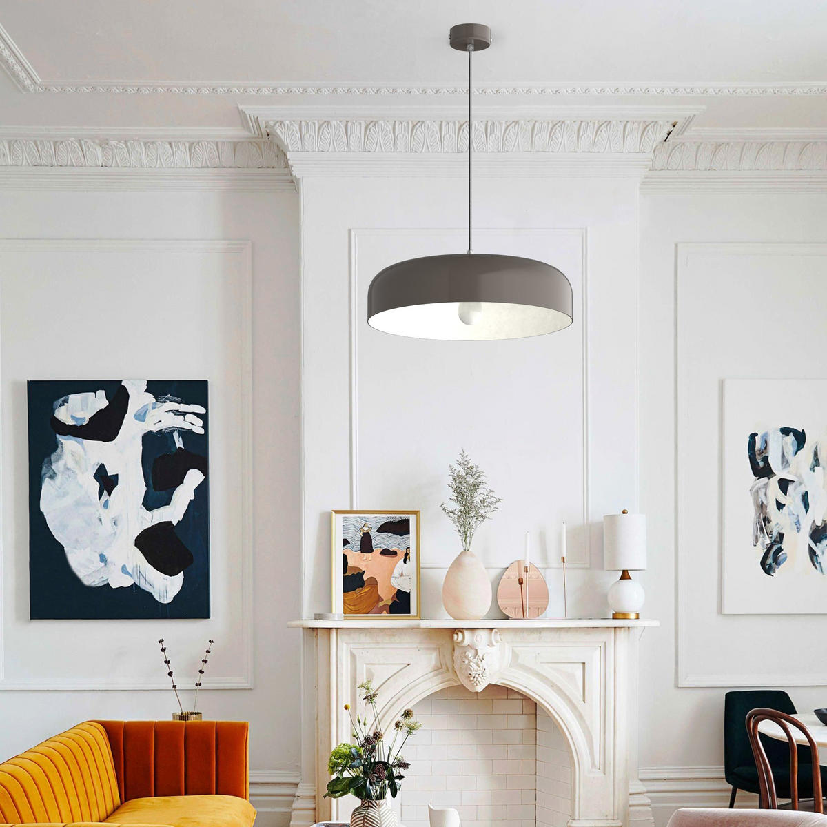 HÄNGELEUCHTE - Graubraun, Metall (40/40/10cm) - Lumicom