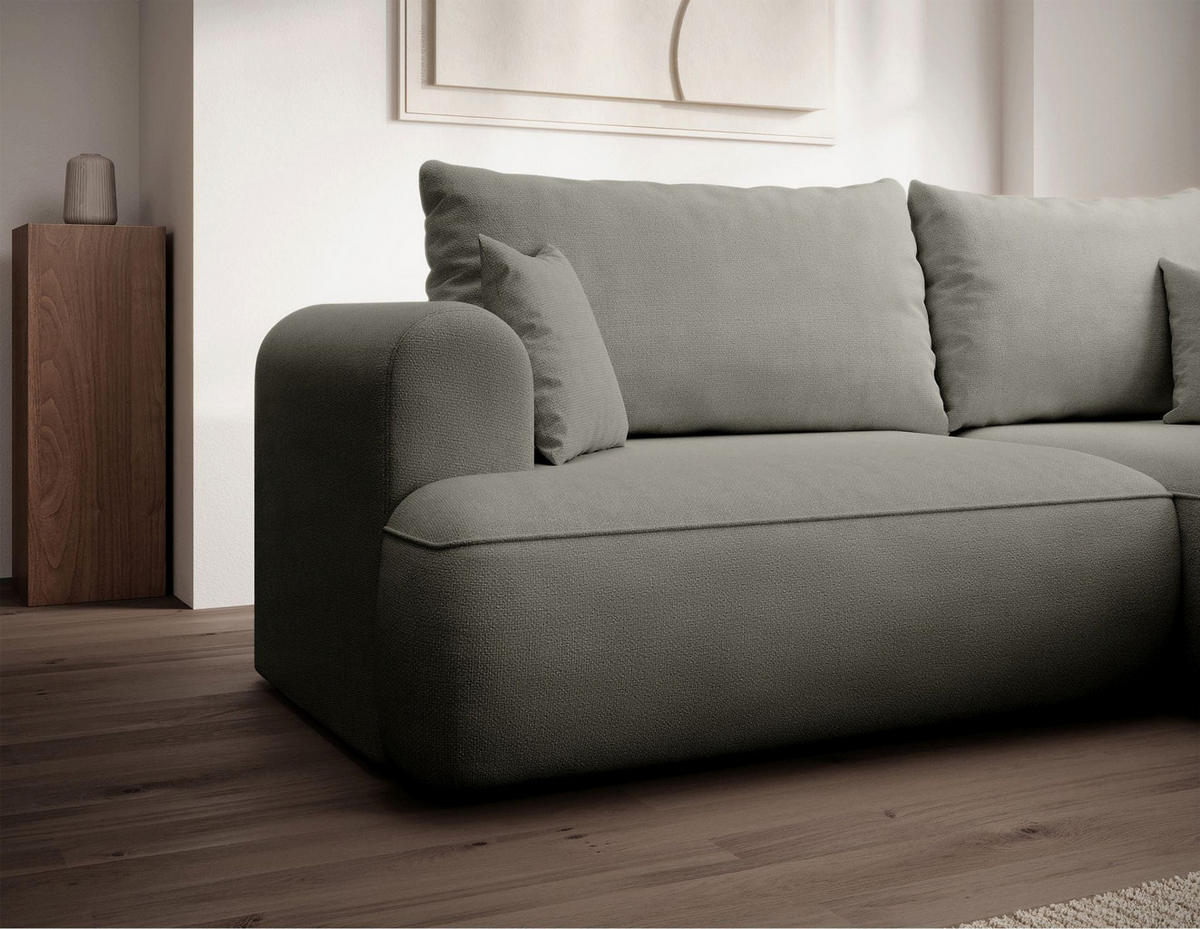 ROHOVÁ rozkládací pohovka Ovo Mini světle šedá, žinylkový potah Easy-Clean - černá/světle šedá, textil/plast (156/238cm) - Selsey