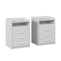 NACHTTISCH Edis Weiß 2er Set - Weiß, Holzwerkstoff (45/64/40cm) - Vicco