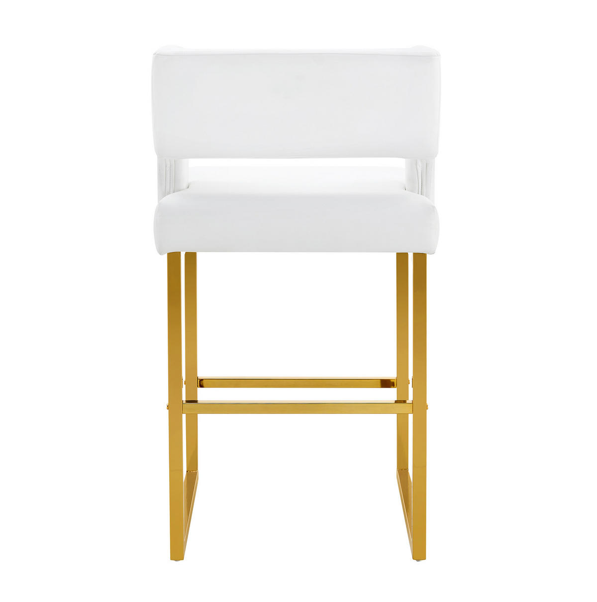 BARSTUHL 2er-Set gepolstert 91,4 cm PU-Leder White+Gold - Goldfarben, Metall (53.3/91.4/48cm) - Meubliv