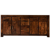 SIDEBOARD Sheesham 200x45x90 braun lackiert METRO LIFE #134 - Braun, Holz (200/90/45cm) - Massivmoebel24