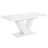ESSTISCH ausziehbar 120 -160x80x75 cm - Bianco Marble / White -CLASI - Weiß, Holzwerkstoff (120/80/75cm) - ALTDECOR